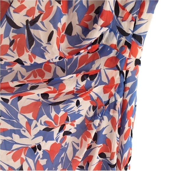 Lauren Ralph Lauren Maxi Off Shoulder Crinkled Georgette Floral Dress Size 10 - Picture 11 of 15